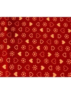 Red White Cotton Fabric Heart Pattern 1/2 yard x 44" Quilting Sewing Crafts